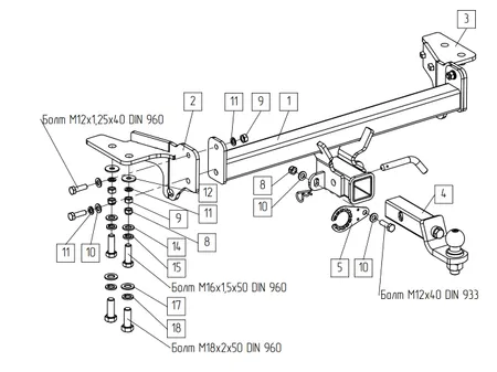 Фаркоп TowRus для Haval F7x 2025- 129299 в Воронеж