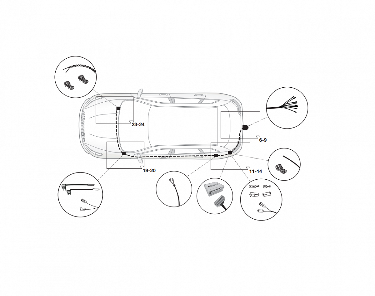 Электрика фаркопа Hak-System (7 pin) для Jeep Cherokee 2014-2024 в Воронеже